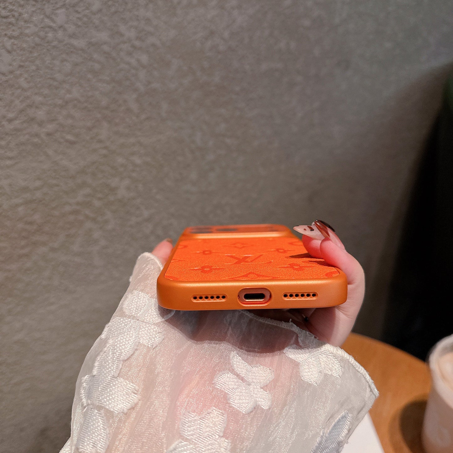 The Tangerine Monogram iPhone Case