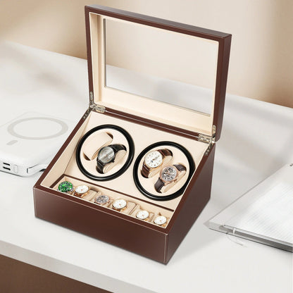 AurumDock™ 4+6 Automatic Watch Winder & Collector Display Case