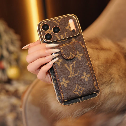 iPhone 17 Pro Max Luxury Card Holder Strap Case