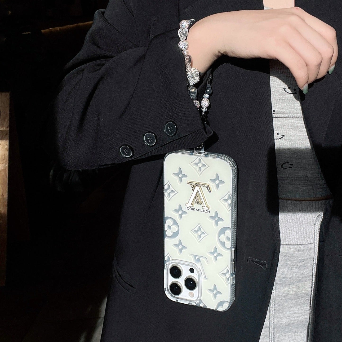 Crystal Monogram Case — Clear Elegance with a Sparkling Touch