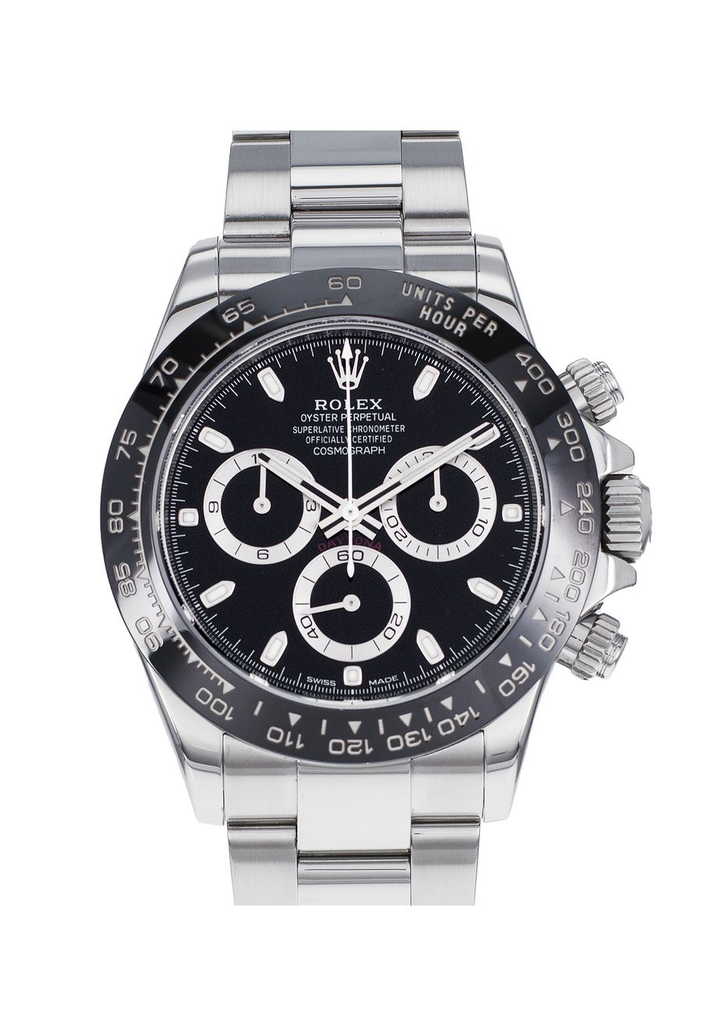 RLX Daytona Argente Noir Céramique Suiss 4130 Pour Hommes