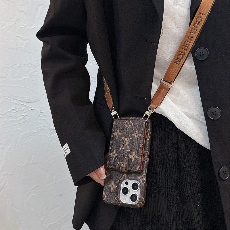 iPhone 17 Pro Max Luxury Card Holder Strap Case