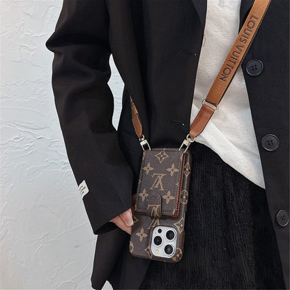 iPhone 17 Pro Max Luxury Card Holder Strap Case