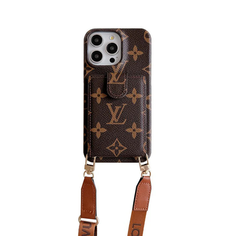 iPhone 17 Pro Max Luxury Card Holder Strap Case