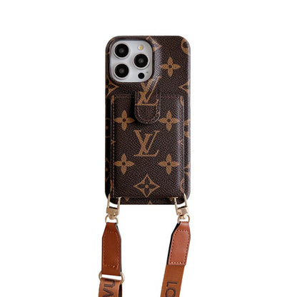 iPhone 17 Pro Max Luxury Card Holder Strap Case