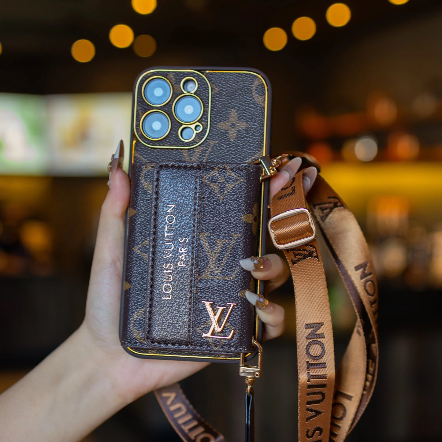 iPhone 17 Pro Max Crossbody Wallet Strap Case