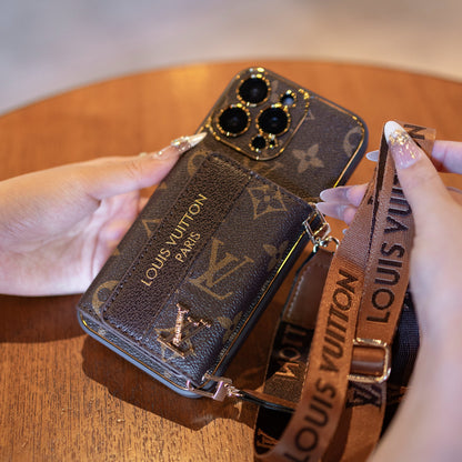 iPhone 17 Pro Max Crossbody Wallet Strap Case