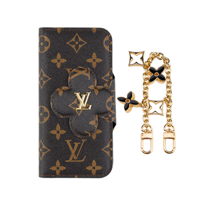 iPhone 17 Pro Max Luxury Flip Wallet Chain Case