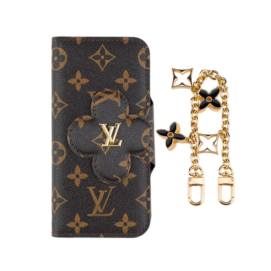 iPhone 17 Pro Max Luxury Flip Wallet Chain Case