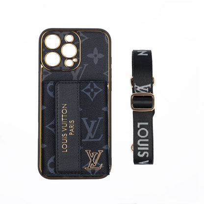 iPhone 17 Pro Max Crossbody Wallet Strap Case