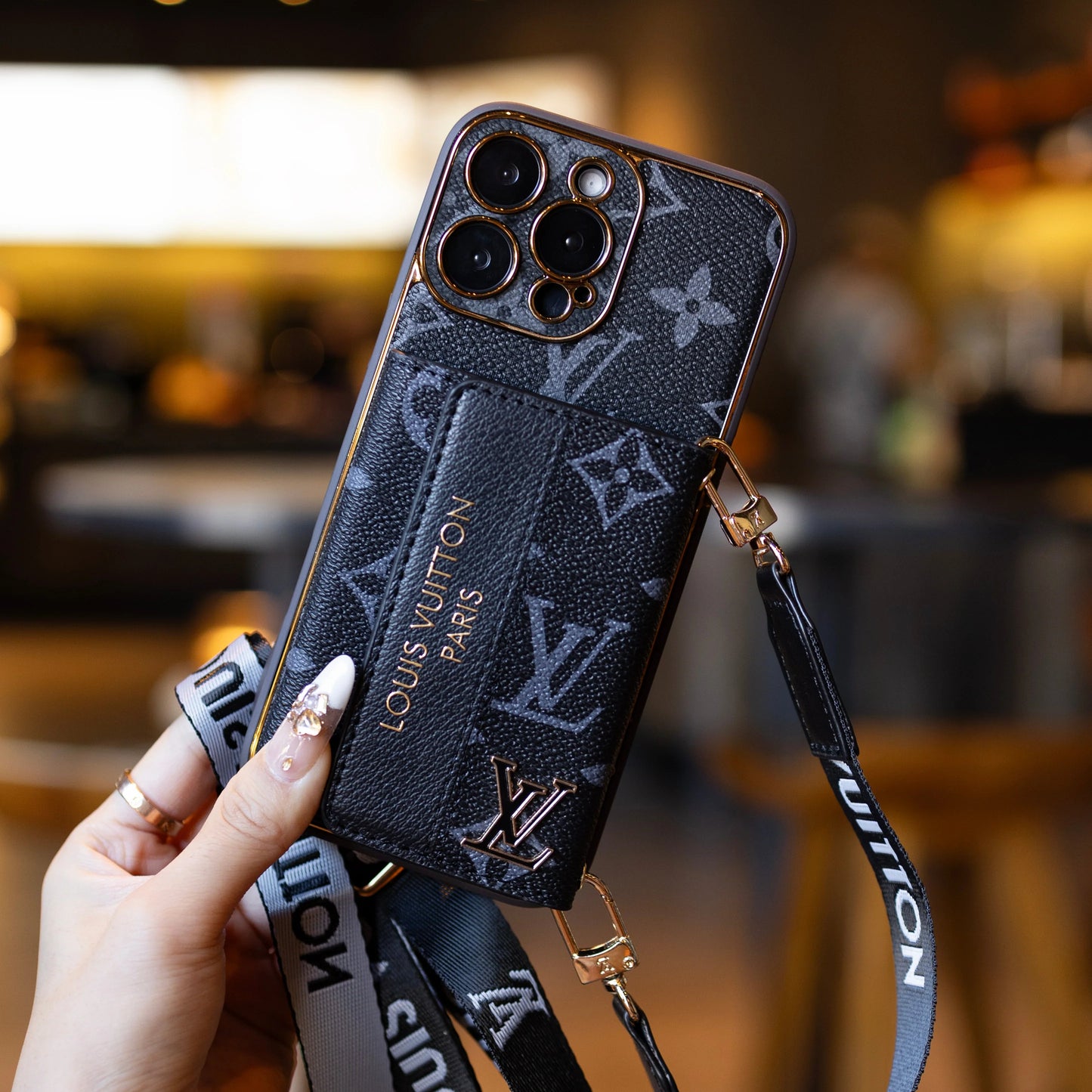 iPhone 17 Pro Max Crossbody Wallet Strap Case