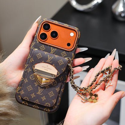 iPhone 17 Pro Max Luxury Scarf Charm Strap Case