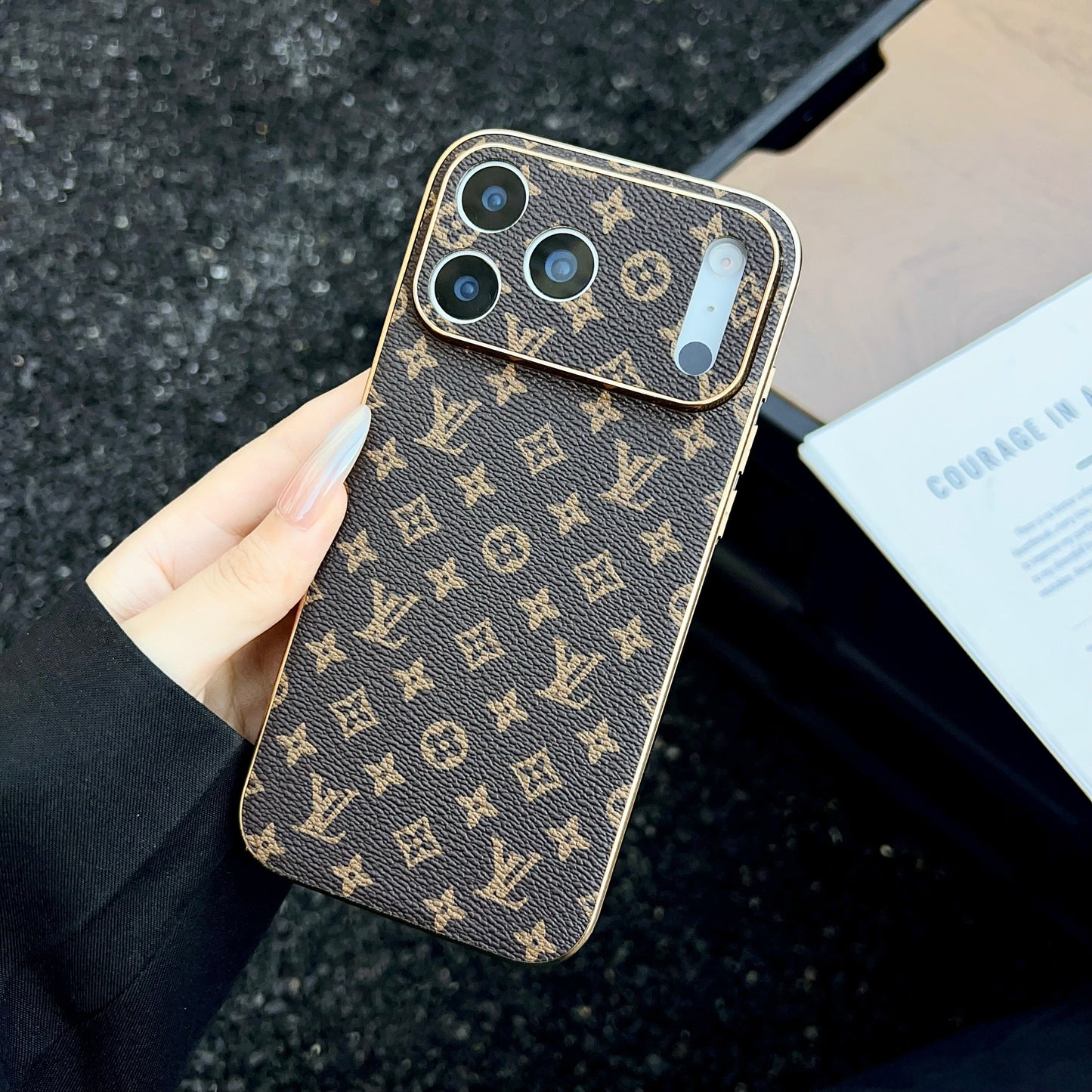 The Gold Edit - Luxury Monogram Leather iPhone Case