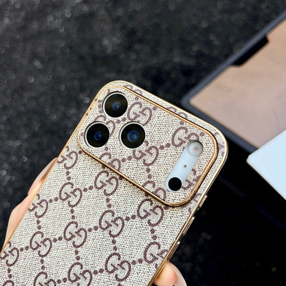 The Gold Edit - Luxury Monogram Leather iPhone Case