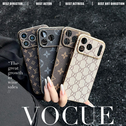 The Gold Edit - Luxury Monogram Leather iPhone Case