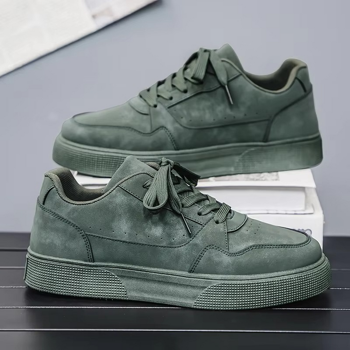 Montera™ Minimal Luxe Court Sneaker – Matte Nubuck Style