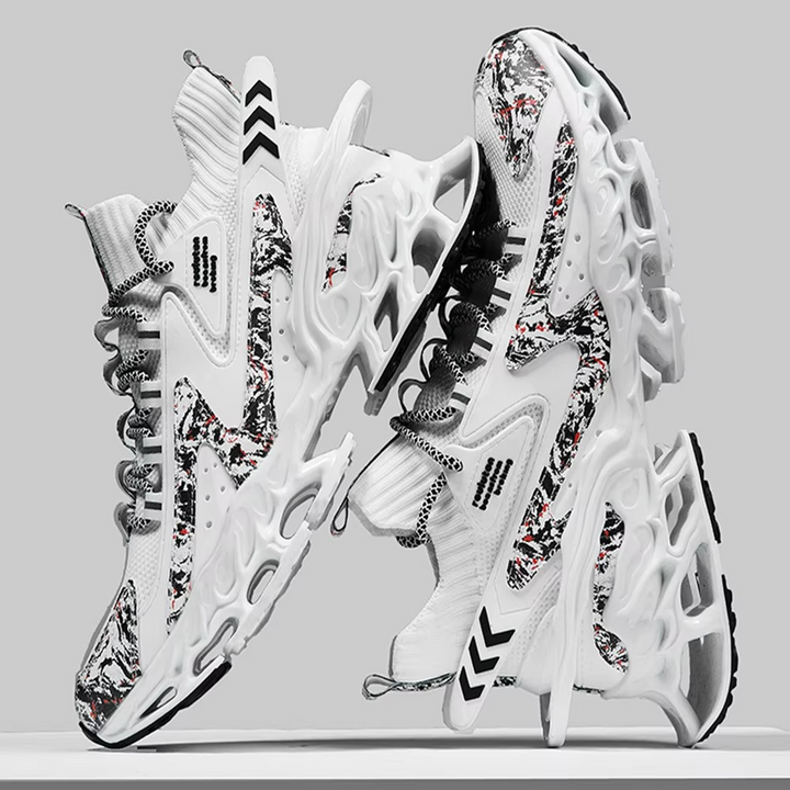Voltech™ HyperFrame High-Cut Tech Sneakers – Futuristic Cushion Running Shoes for Men
