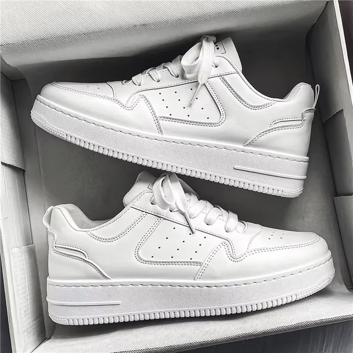 StreetAce™ Black & White Retro Court Sneakers – Lightweight Casual Campus Shoes