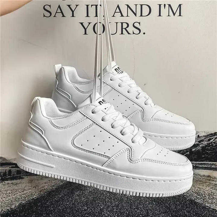 StreetAce™ Black & White Retro Court Sneakers – Lightweight Casual Campus Shoes