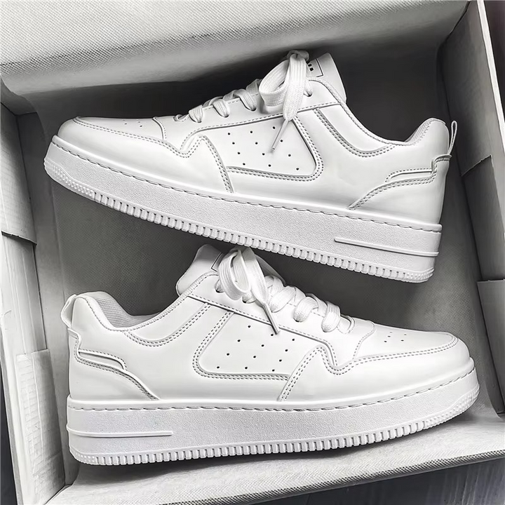 StreetAce™ Black & White Retro Court Sneakers – Lightweight Casual Campus Shoes