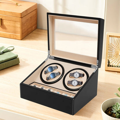 AurumDock™ 4+6 Automatic Watch Winder & Collector Display Case