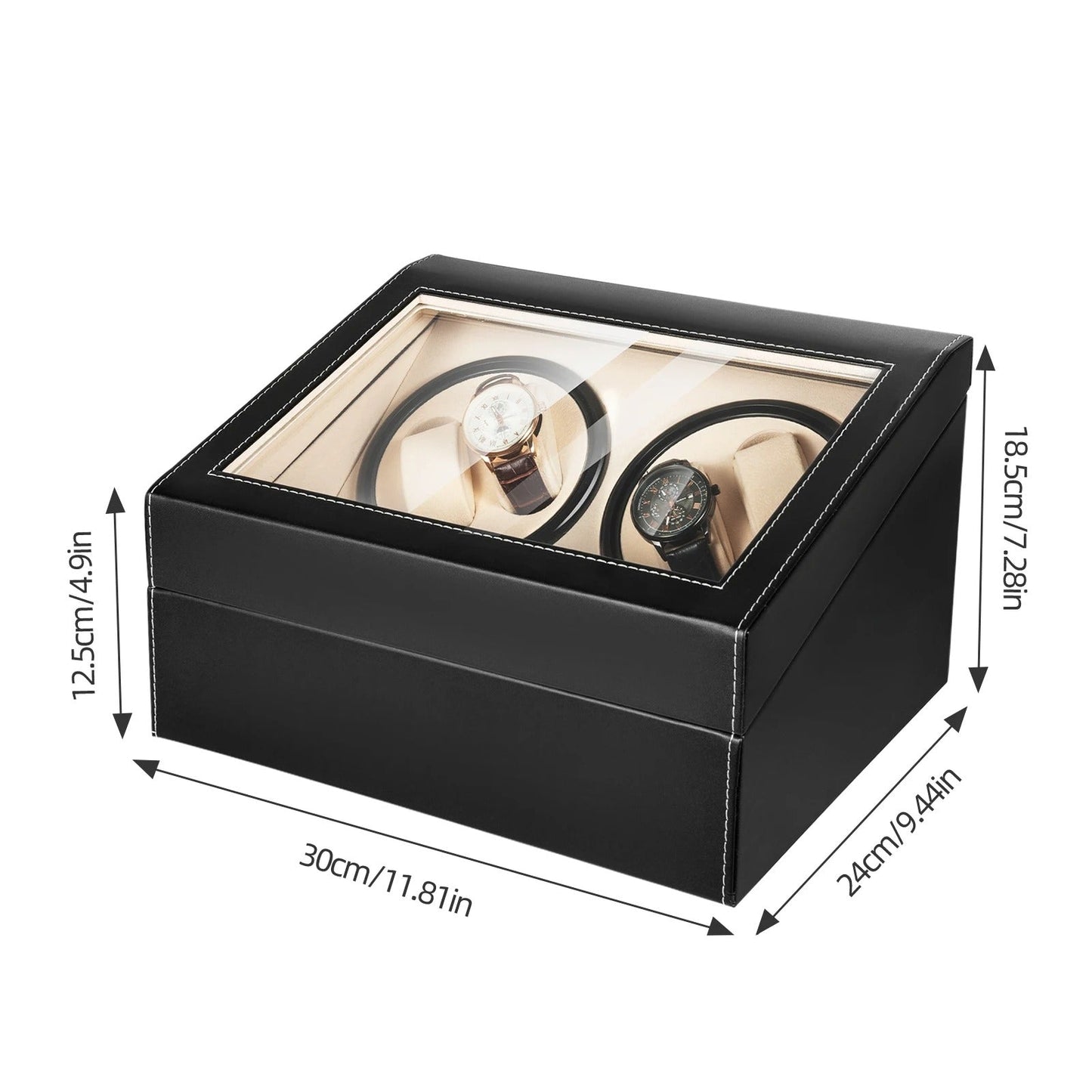 AurumDock™ 4+6 Automatic Watch Winder & Collector Display Case