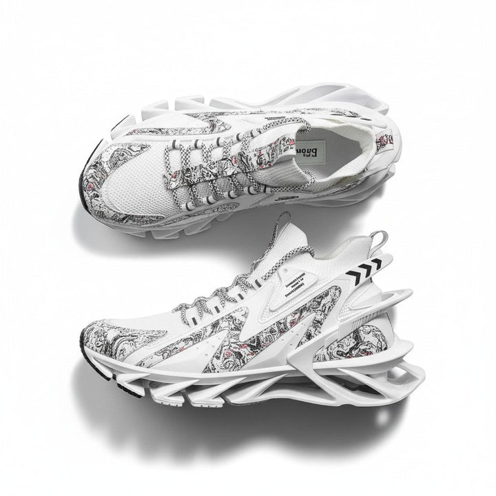 Voltech™ HyperFrame High-Cut Tech Sneakers – Futuristic Cushion Running Shoes for Men