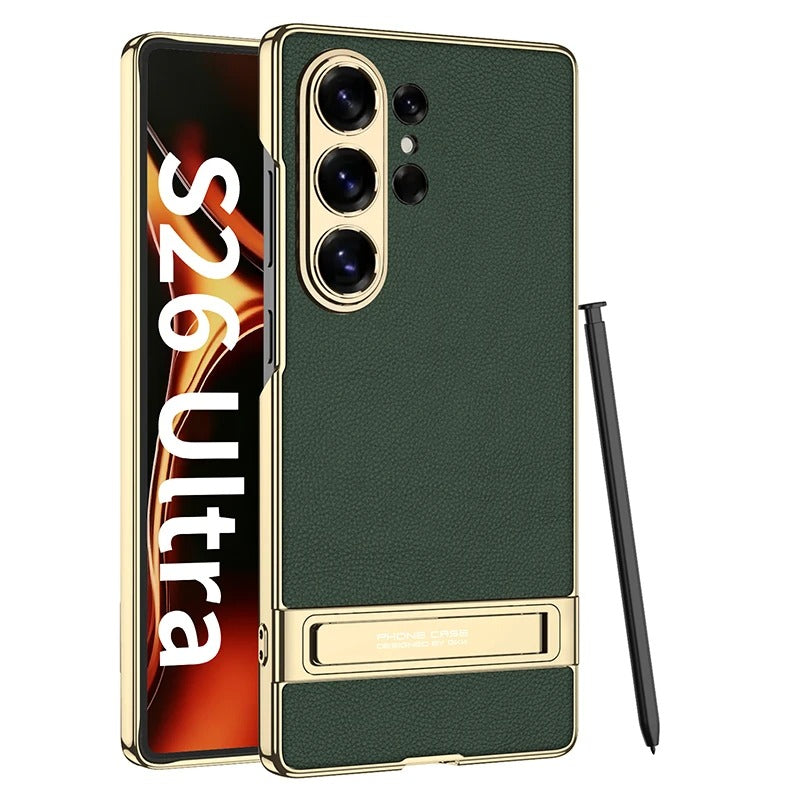 Galaxy S26 Ultra Leather Kickstand Case