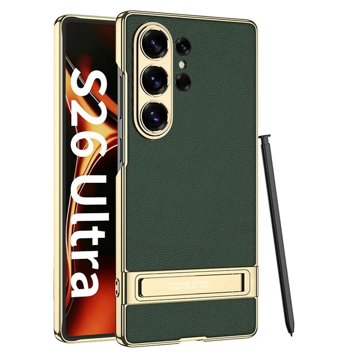 Galaxy S26 Ultra Leather Kickstand Case