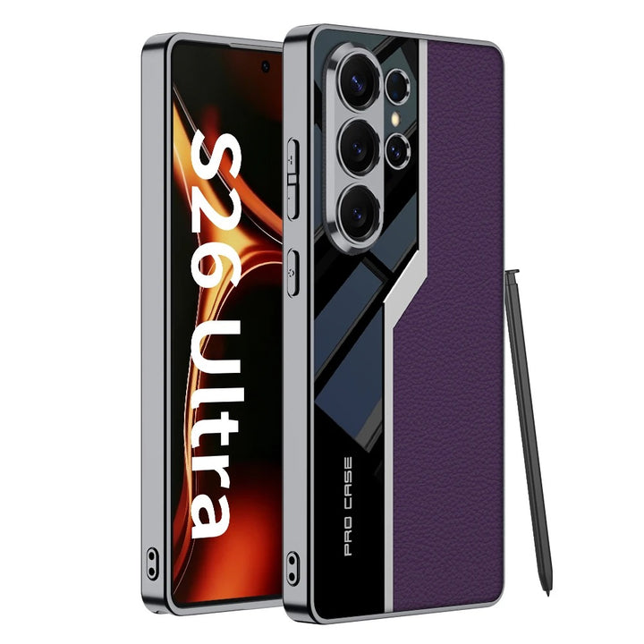 Galaxy S26 Ultra Luxury Leather Plating Case