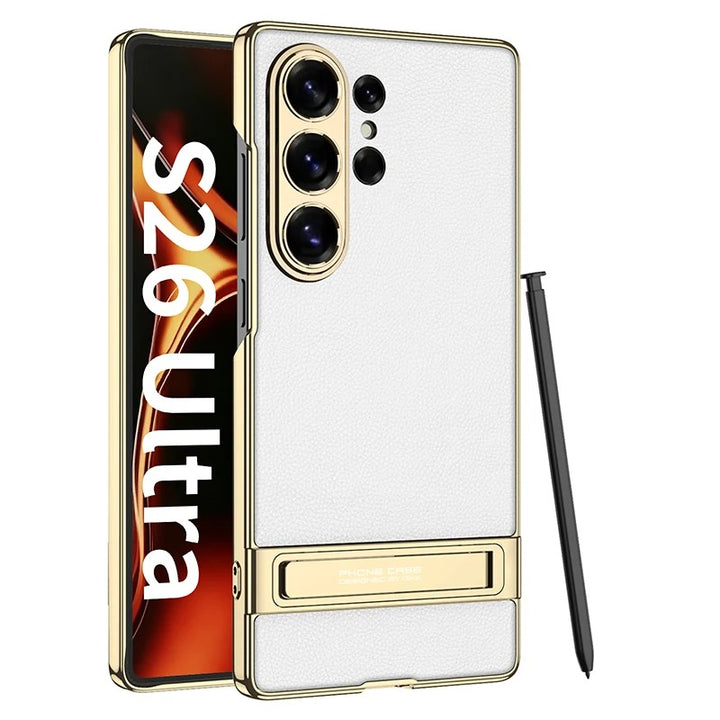 Galaxy S26 Ultra Leather Kickstand Case