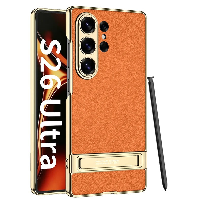 Galaxy S26 Ultra Leather Kickstand Case