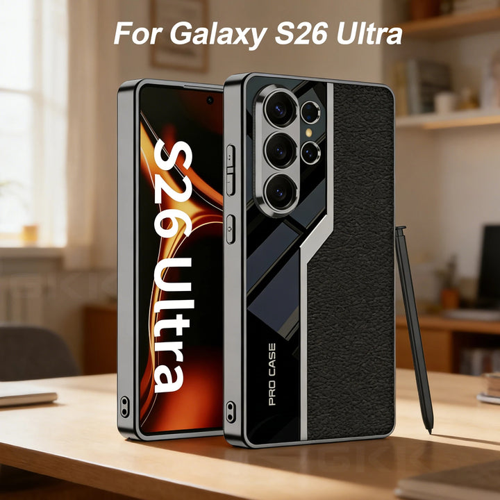 Galaxy S26 Ultra Luxury Leather Plating Case