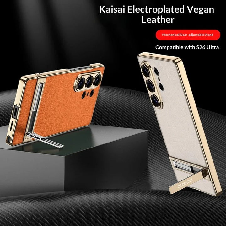 Galaxy S26 Ultra Leather Kickstand Case