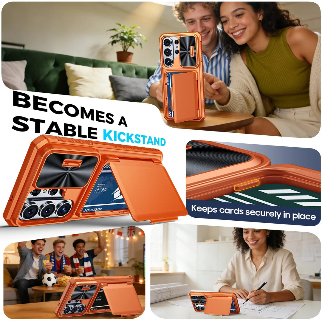 Galaxy S26 Ultra RFID Wallet Case with Camera Cover