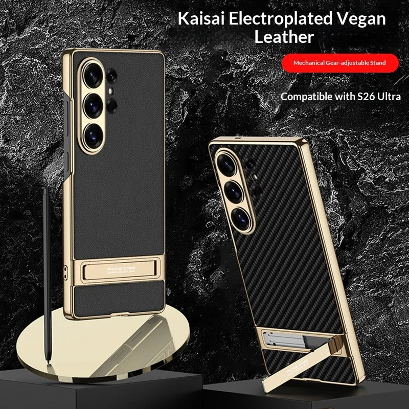 Galaxy S26 Ultra Leather Kickstand Case