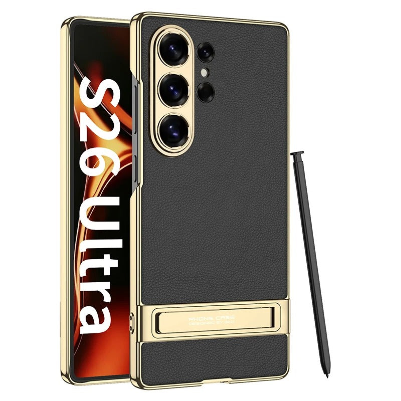 Galaxy S26 Ultra Leather Kickstand Case