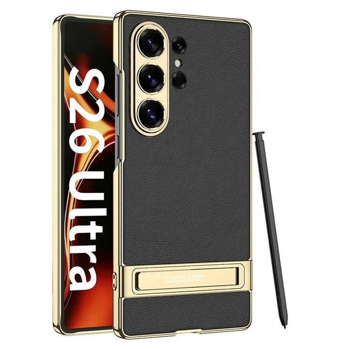 Galaxy S26 Ultra Leather Kickstand Case