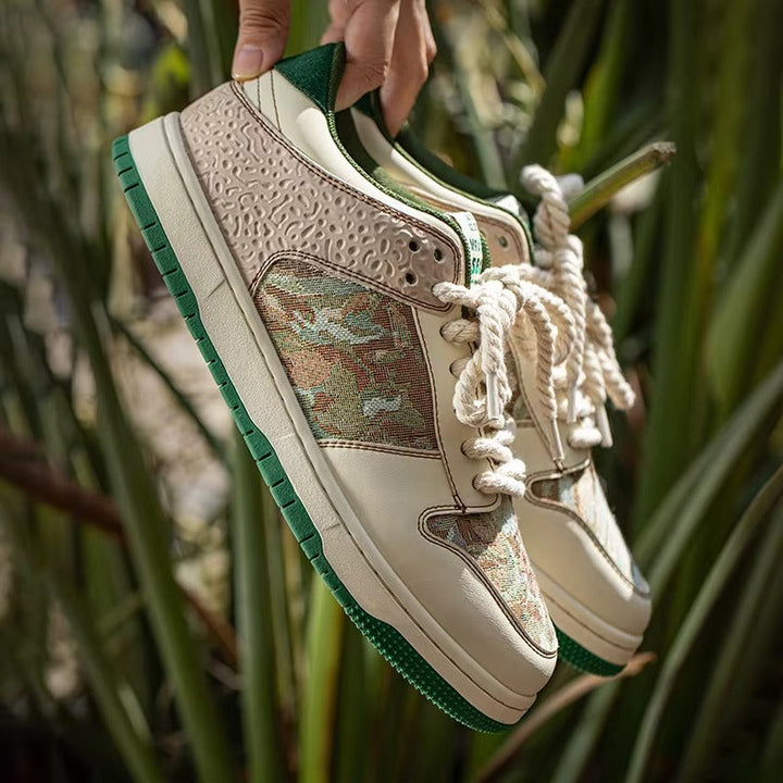 FORESTWOVEN™ Art-Tapestry Low – Retro Canvas Patchwork Skate Sneakers